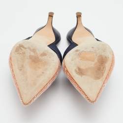 Pre Owned Malone Souliers Orange Raffia Maisie Mules Size 39