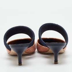 Pre Owned Malone Souliers Orange Raffia Maisie Mules Size 39