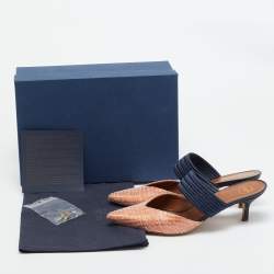 Pre Owned Malone Souliers Orange Raffia Maisie Mules Size 39