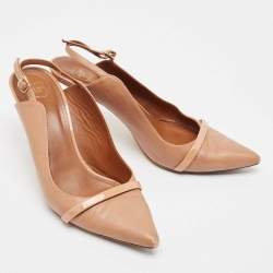 Pre Owned Malone Souliers Beige Leather Slingback Pumps Size 40