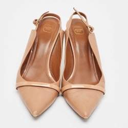 Pre Owned Malone Souliers Beige Leather Slingback Pumps Size 40