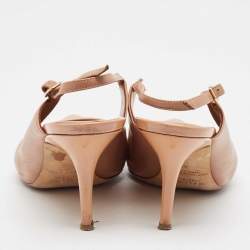 Pre Owned Malone Souliers Beige Leather Slingback Pumps Size 40