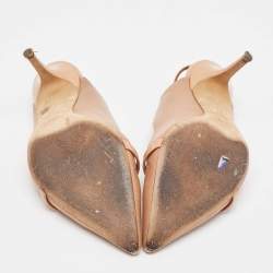 Pre Owned Malone Souliers Beige Leather Slingback Pumps Size 40
