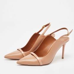 Pre Owned Malone Souliers Dusty Pink Leather Marion Slingback Pumps Size 39