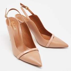 Pre Owned Malone Souliers Dusty Pink Leather Marion Slingback Pumps Size 39