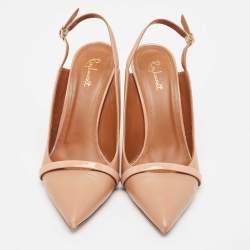 Pre Owned Malone Souliers Dusty Pink Leather Marion Slingback Pumps Size 39