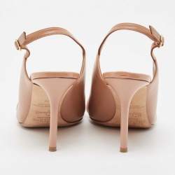 Pre Owned Malone Souliers Dusty Pink Leather Marion Slingback Pumps Size 39