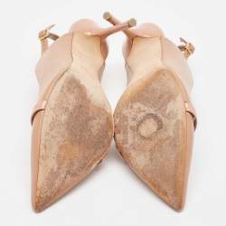 Pre Owned Malone Souliers Dusty Pink Leather Marion Slingback Pumps Size 39