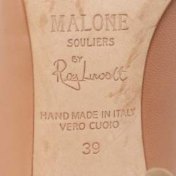 Pre Owned Malone Souliers Dusty Pink Leather Marion Slingback Pumps Size 39