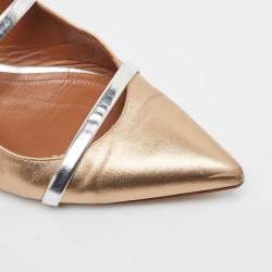 Malone Souliers Metallic Leather Maureen Flat Mules Size 38.5