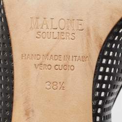Pre Owned Malone Souliers Black Leather Slingback  Pumps Size 38.5