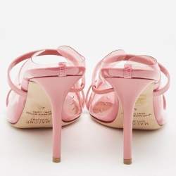 Pre Owned Malone Souliers Pink Patent Leather and PVC Maureen Mules Size 40