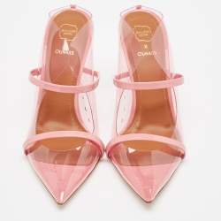 Pre Owned Malone Souliers Pink Patent Leather and PVC Maureen Mules Size 40