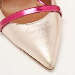 Malone Souliers Metallic Pink Leather Maureen Mules Size 38.5