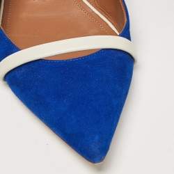 Malone Souliers Blue Leather and Suede Maureen Flats Size 36