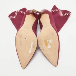 Malone Souliers Burgundy Knit Fabric Ankle Length Boots Size 39