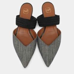 Pre Owned Malone Souliers Multicolor Canvas Maisie Mules Size 39.5