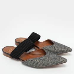 Pre Owned Malone Souliers Multicolor Canvas Maisie Mules Size 39.5