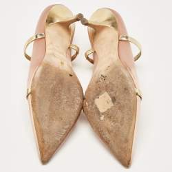 Malone Souliers Beige Leather Satin Maureen Mules Size 39