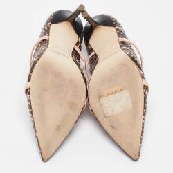 Pre Owned Malone Souliers Multicolor Python Leather Maureen Mules Size 37