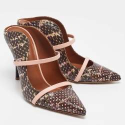 Pre Owned Malone Souliers Multicolor Python Leather Maureen Mules Size 37