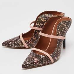 Pre Owned Malone Souliers Multicolor Python Leather Maureen Mules Size 37