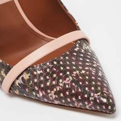 Pre Owned Malone Souliers Multicolor Python Leather Maureen Mules Size 37