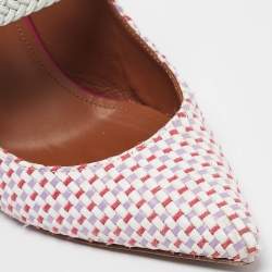 Pre Owned Malone Souliers Multicolor Woven Raffia Pumps Size 37.5