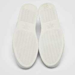 Pre Owned Malone Souliers White Leather Musa Lace Up Sneakers Size 40.5