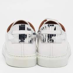 Pre Owned Malone Souliers White Leather Musa Lace Up Sneakers Size 40.5