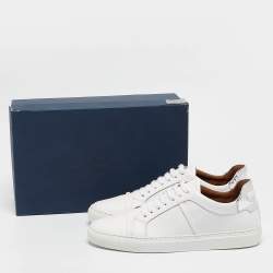 Pre Owned Malone Souliers White Leather Musa Lace Up Sneakers Size 40.5