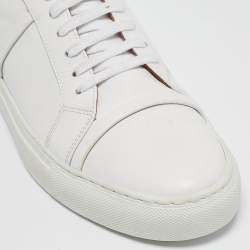 Pre Owned Malone Souliers White Leather Musa Lace Up Sneakers Size 40.5