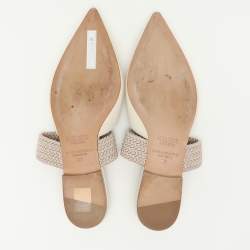 Malone Souliers Cream Leather and Elastic Maisie Mules Size 37