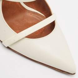 Pre Owned Malone Souliers White Leather Maureen Mules Size 37