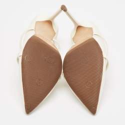 Pre Owned Malone Souliers White Leather Maureen Mules Size 37