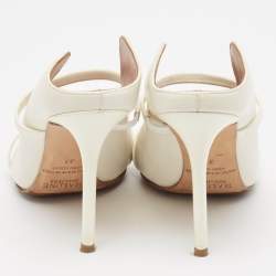 Pre Owned Malone Souliers White Leather Maureen Mules Size 37