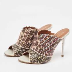 Malone Souliers Multicolor Python Leather Mules Size 37.5