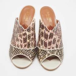 Malone Souliers Multicolor Python Leather Mules Size 37.5