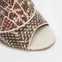Malone Souliers Multicolor Python Leather Mules Size 37.5