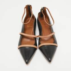 Malone Souliers Black Leather Robyn Ballet Flats Size 37.5