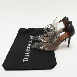 Pre Owned Malone Souliers Transparent/Black PVC and Leather Montana Pumps Size 36