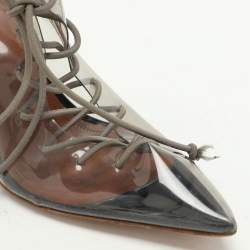 Pre Owned Malone Souliers Transparent/Black PVC and Leather Montana Pumps Size 36