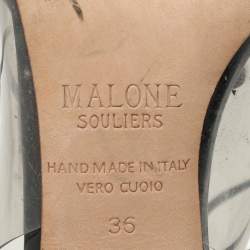 Pre Owned Malone Souliers Transparent/Black PVC and Leather Montana Pumps Size 36