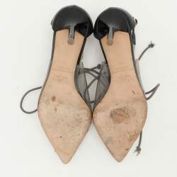 Pre Owned Malone Souliers Transparent/Black PVC and Leather Montana Pumps Size 36