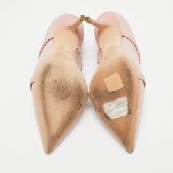 Pre Owned Malone Souliers Pink Croc Embossed Leather Maureen Pumps Size 38