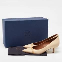 Malone Souliers Cream/Beige Leather Rina Pointed Toe Pumps Size 37