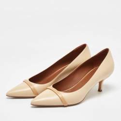 Malone Souliers Cream/Beige Leather Rina Pointed Toe Pumps Size 37