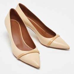 Malone Souliers Cream/Beige Leather Rina Pointed Toe Pumps Size 37
