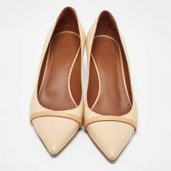 Malone Souliers Cream/Beige Leather Rina Pointed Toe Pumps Size 37