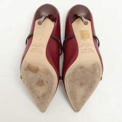 Malone Souliers Burgundy Leather Maureen Mules Size 37